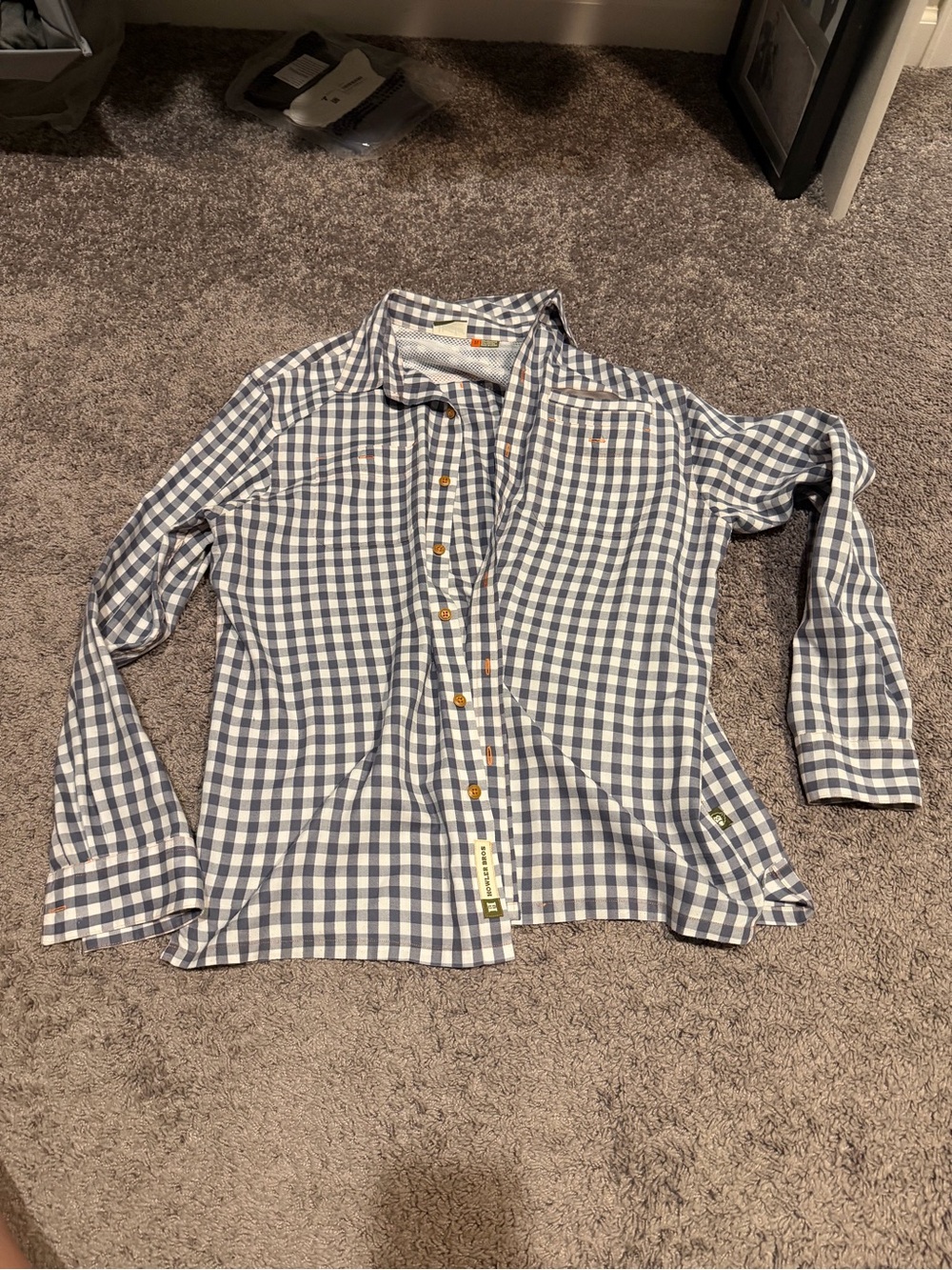 Howler Brothers Blue and White Gingham Shirt